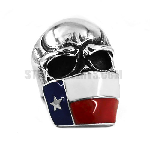 Stainless Steel Infidel Skull Biker Ring Biker Classic Gothic Texas Flag Skull Ring SWR0526 - Click Image to Close